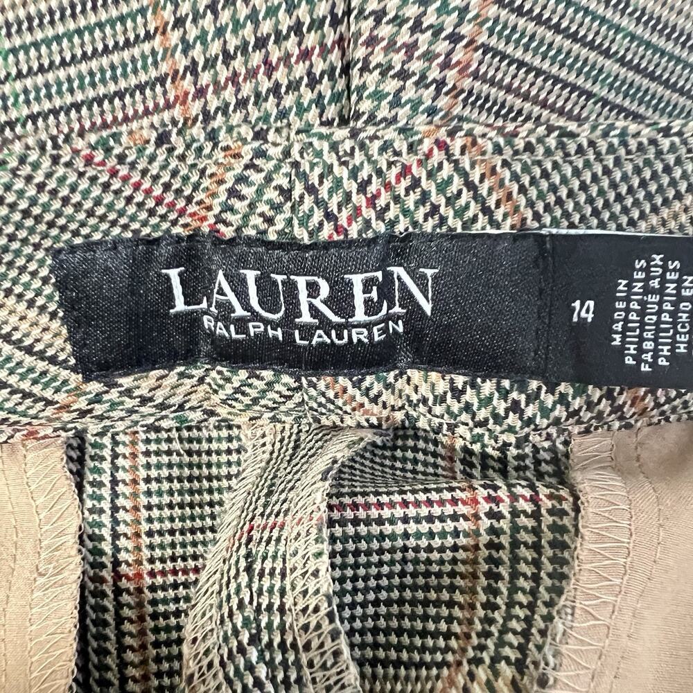 Lauren Ralph Lauren Houndstooth Wool Blend Wide Leg Slacks Pants 14 Classic Prep - Picture 6 of 11